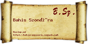 Bahis Szonóra névjegykártya